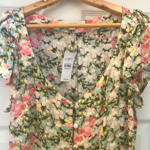 Brand new loft, Mid length, floral dress.